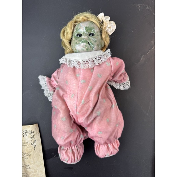 Whispered Secrets Creepy Baby Doll Upcycled Vintage Halloween Decor - Picture 1 of 8